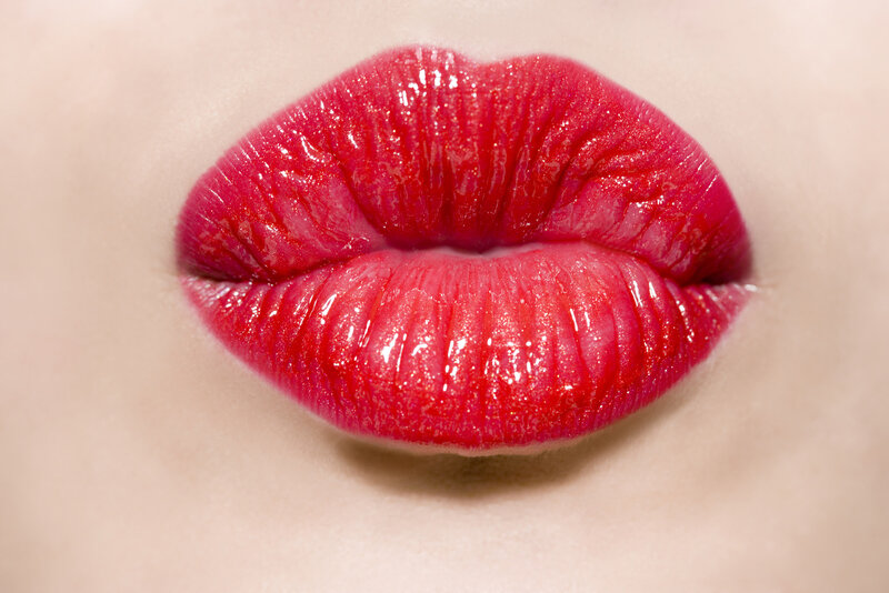 Close-up of Red Lips — Neutral, Photograph, Skin