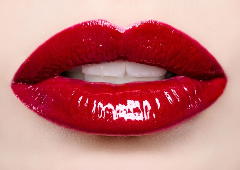 Close-up of Red Lips — Neutral, Photograph, Teeth, Skin