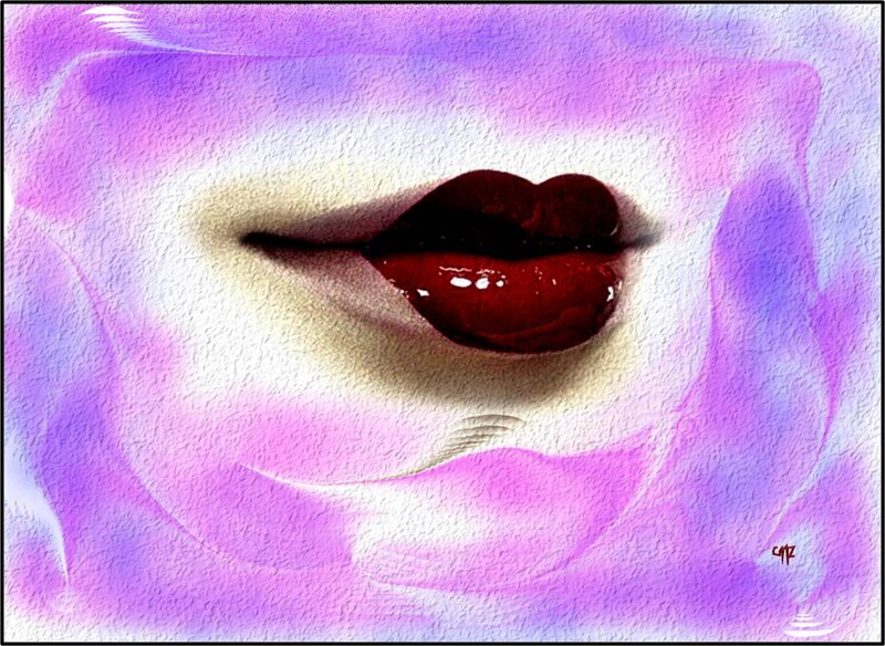 Close-up of Red Lips — Purple