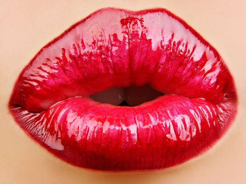 Close-up of Red Lips — Sensual, Photograph, Lipstick