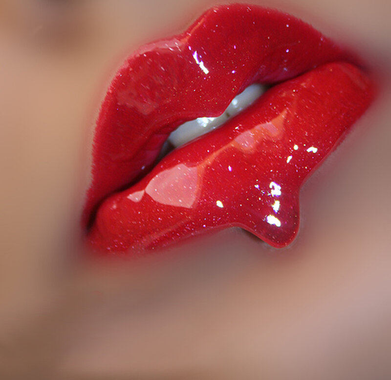 Close-up of Red Lips — Sensual