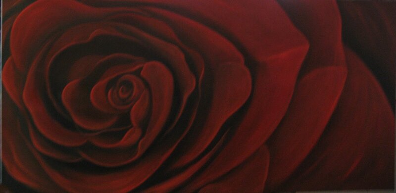Close-up of Red Rose — Dramatic, Painting