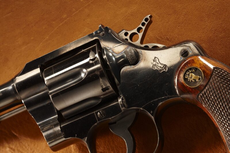 close-up of revolver