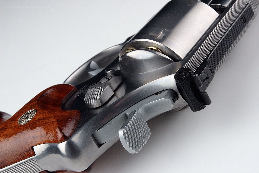 close-up of revolver