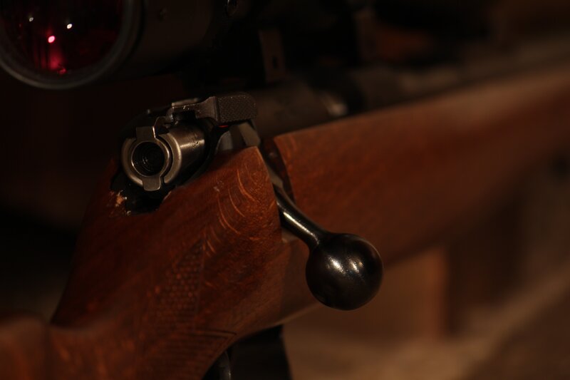 close-up of rifle bolt