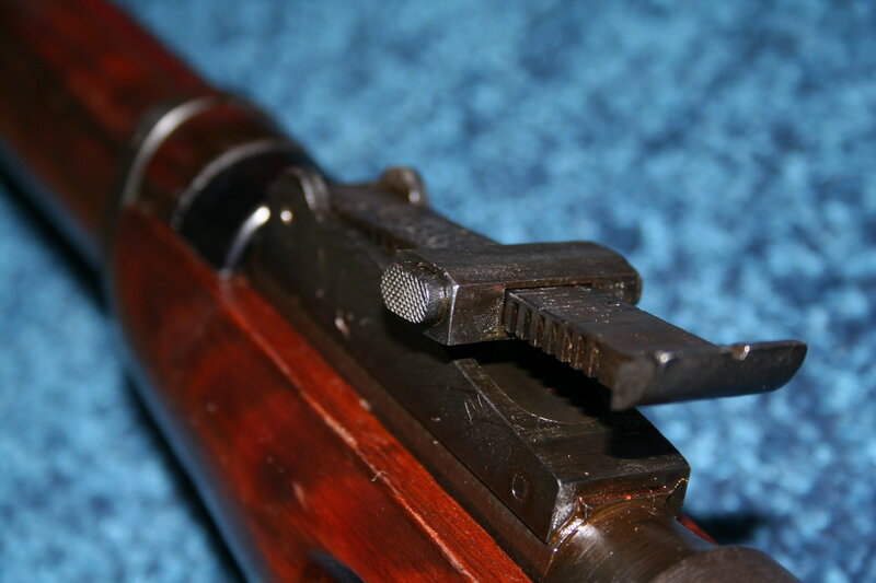 close-up of rifle bolt