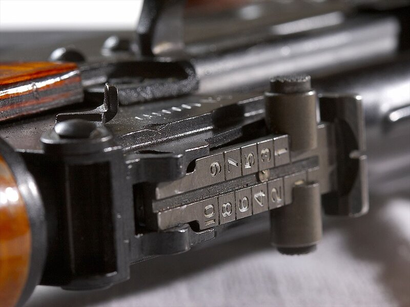 close-up of rifle sights