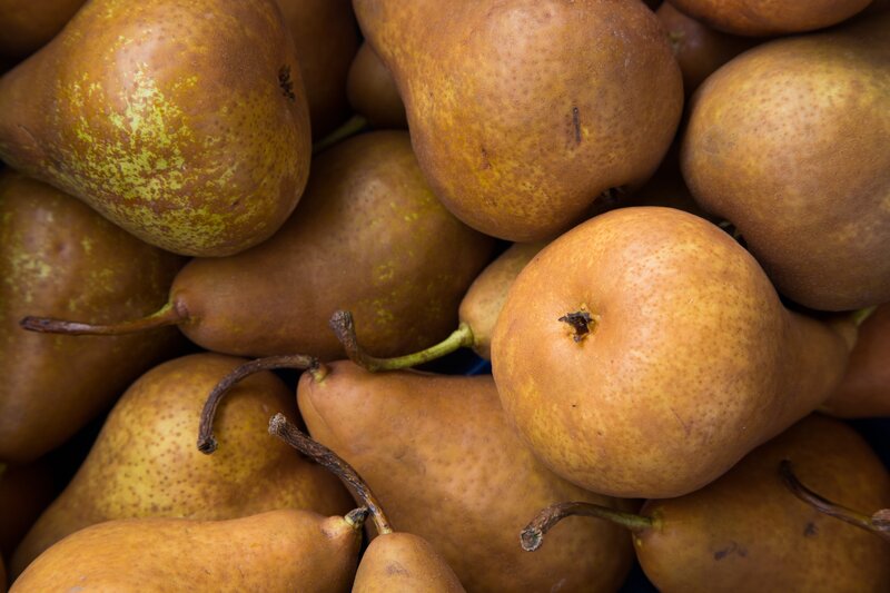 Close-up of ripe pears