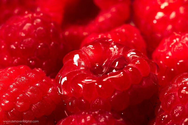 Close-up of ripe raspberries