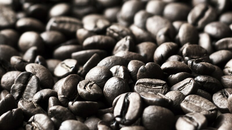 Close-up of roasted coffee beans