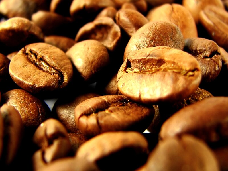 close-up of roasted coffee beans