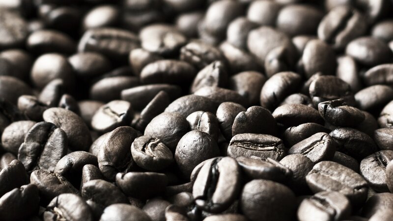 close-up of roasted coffee beans
