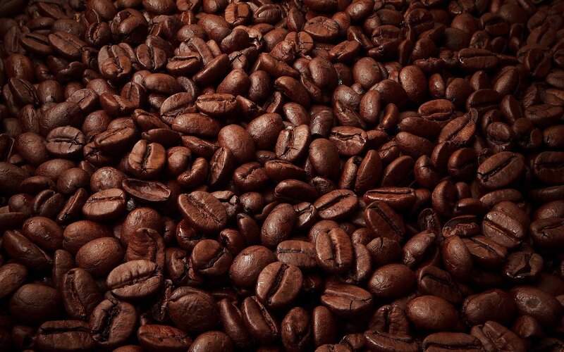 close-up of roasted coffee beans