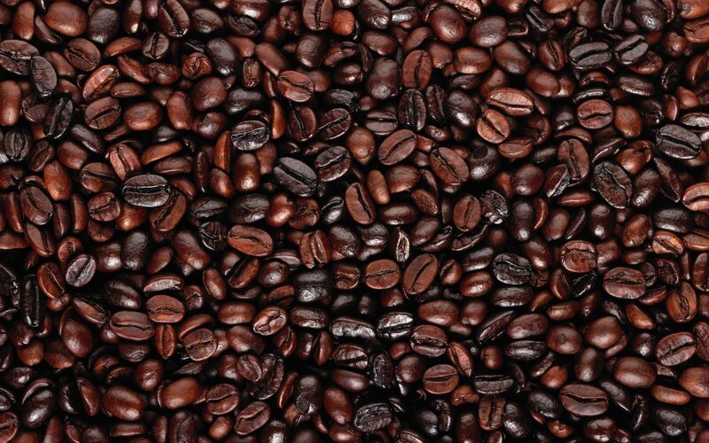 close-up of roasted coffee beans