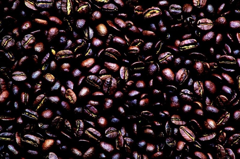 close-up of roasted coffee beans