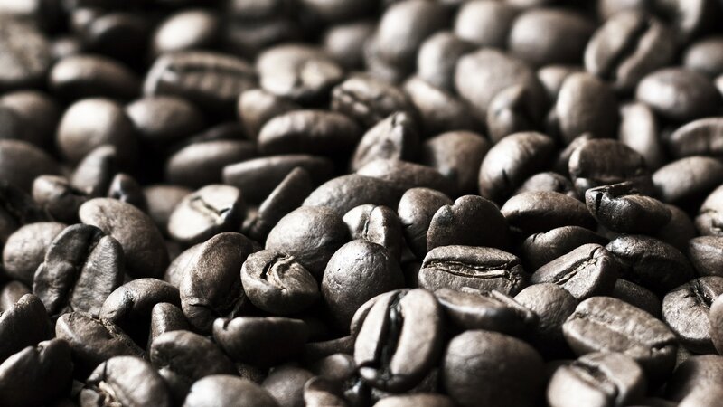 close-up of roasted coffee beans