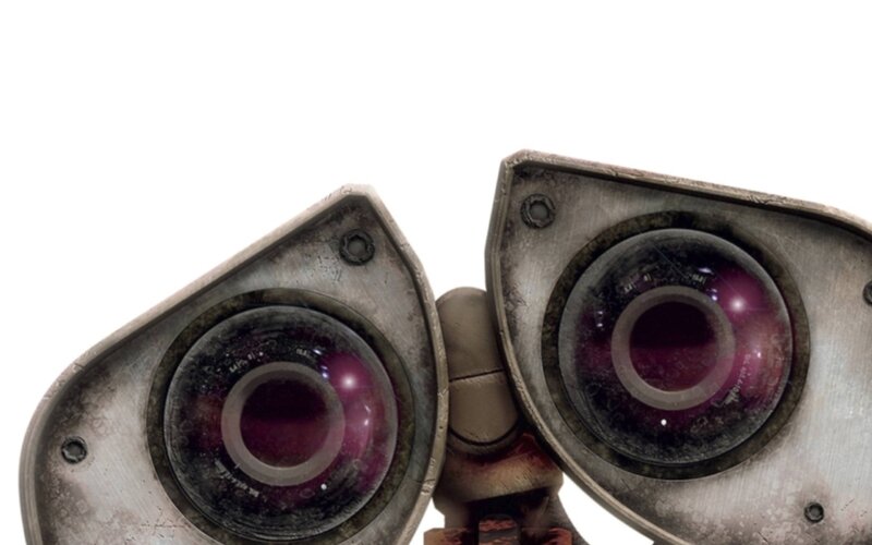 close-up of robot eyes