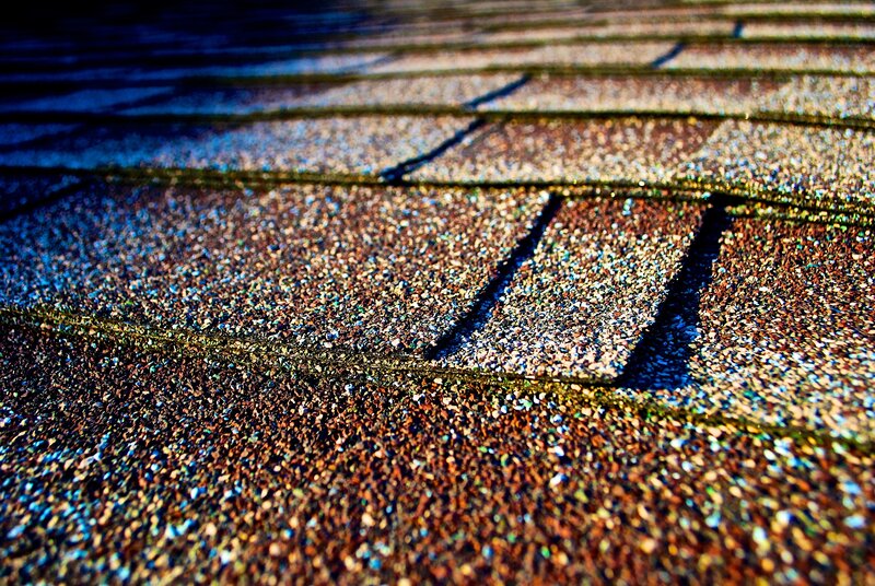 close-up of roof shingles