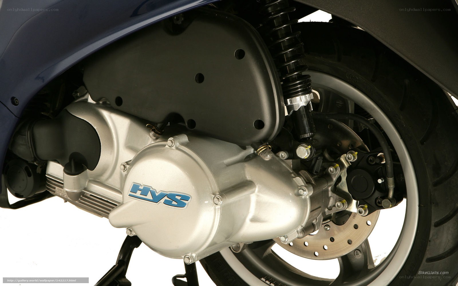 Close-up of scooter engine