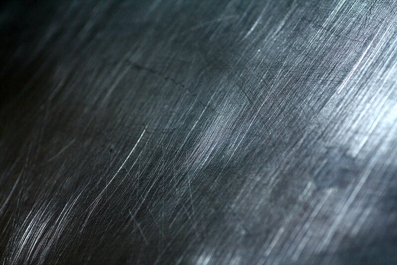 close-up of scratched metal surface