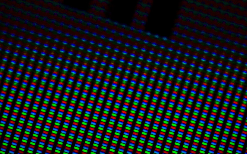 close-up of screen pixels