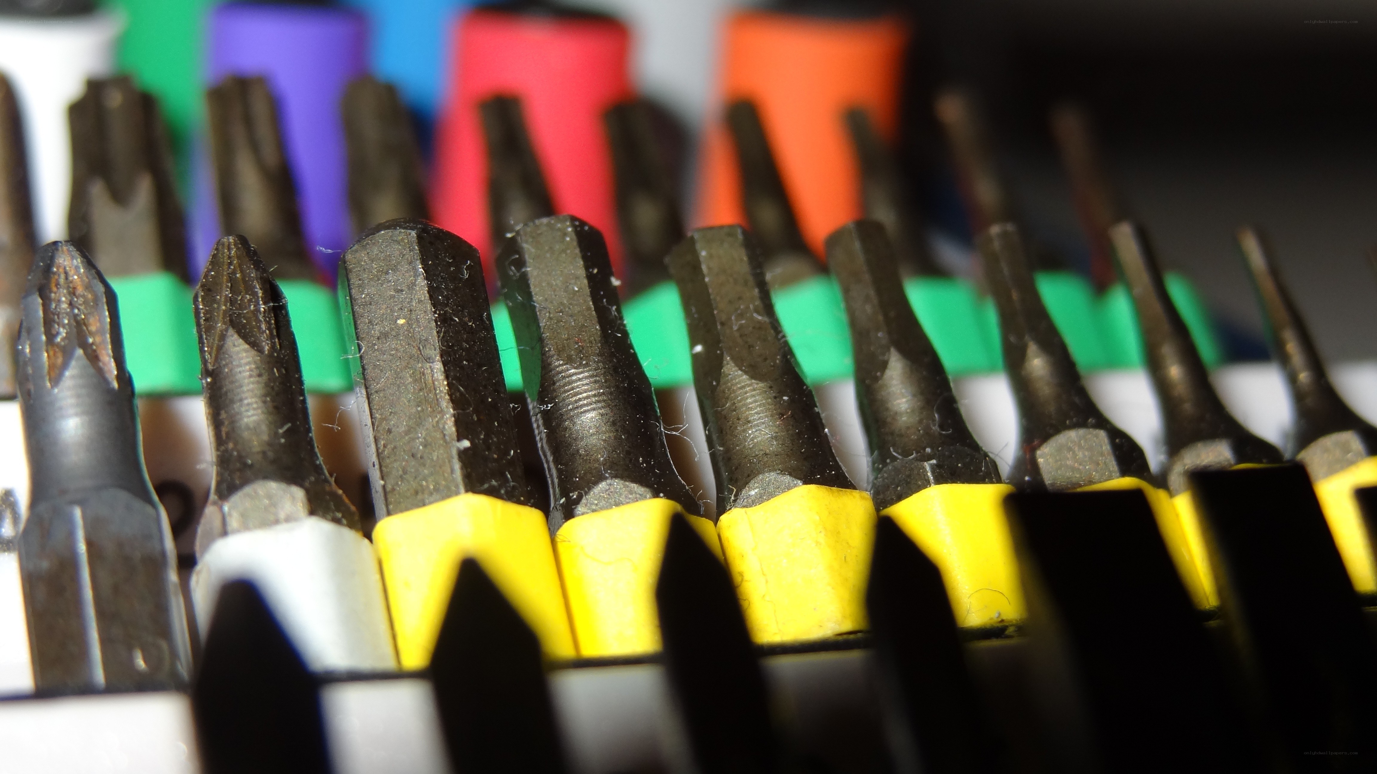 close-up of screwdriver bits