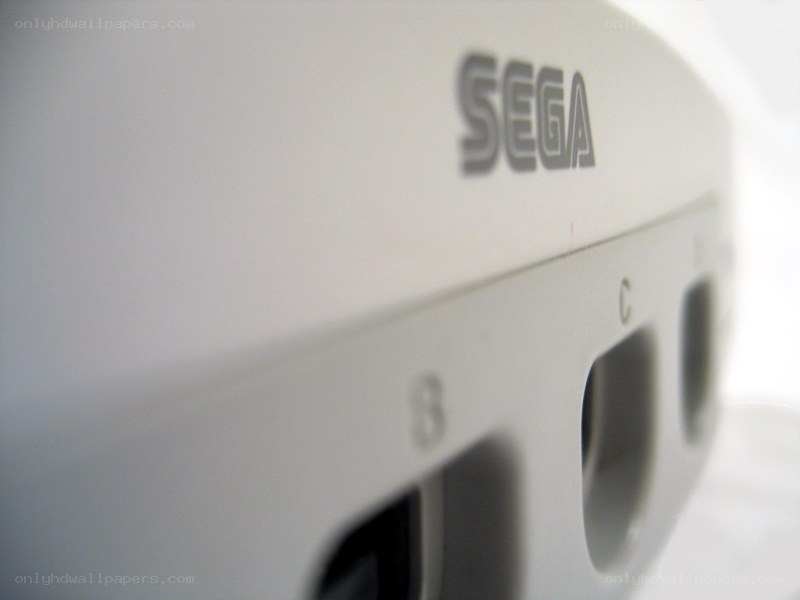 Close-up of Sega console