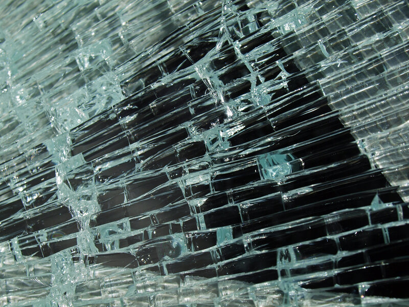 Close-up of shattered glass