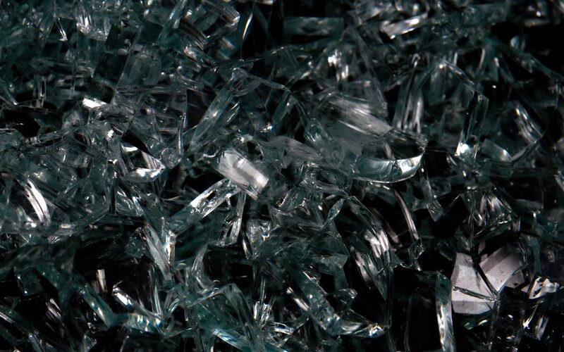 Close-up of shattered glass