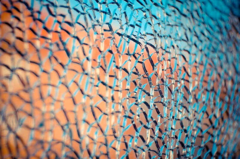 Close-up of shattered glass