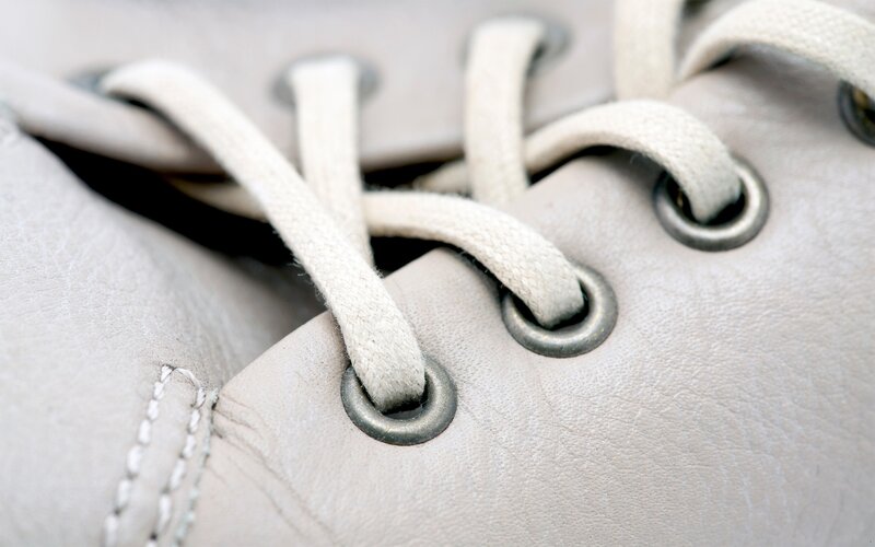 close-up of shoe laces
