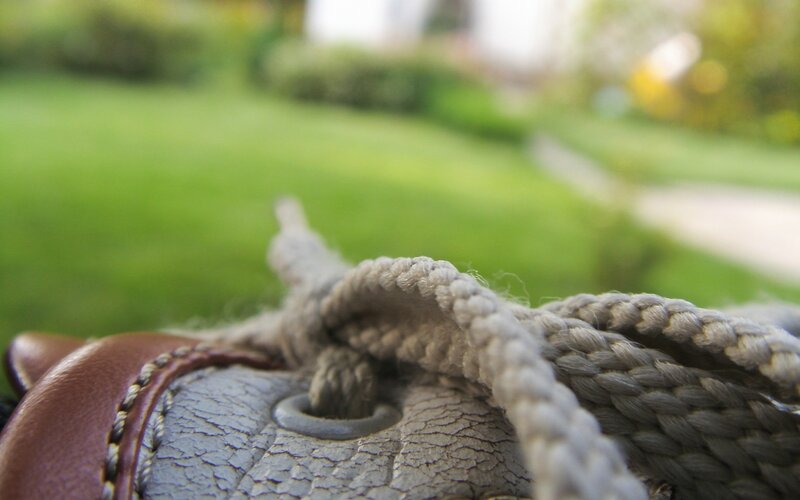 Close-up of Shoe Laces — Green