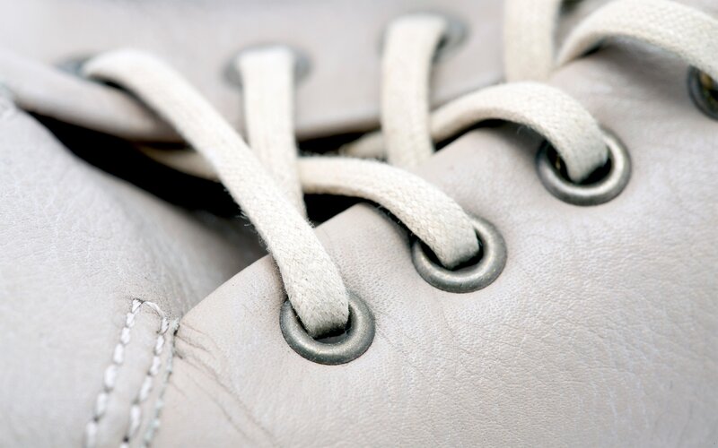Close-up of Shoe Laces — White