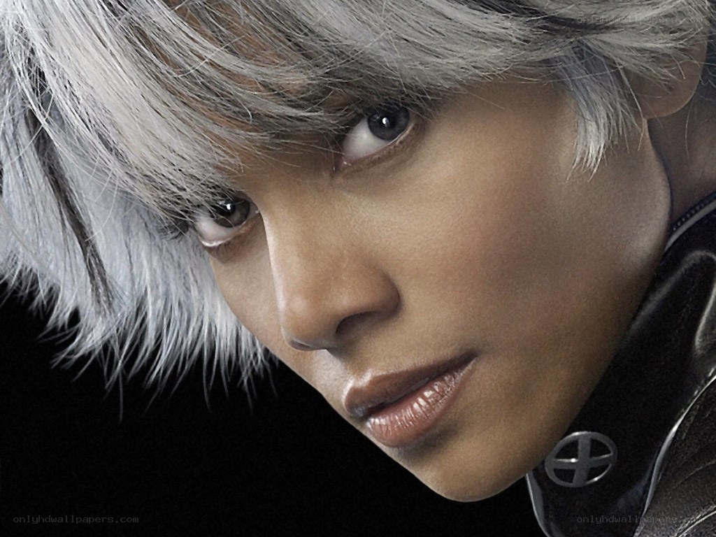 close-up of silver-haired character