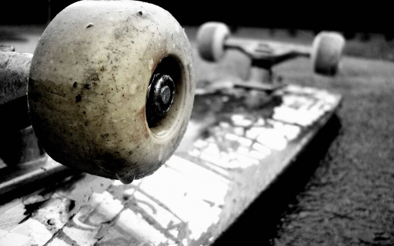 Close-up of Skateboard Wheel — Black