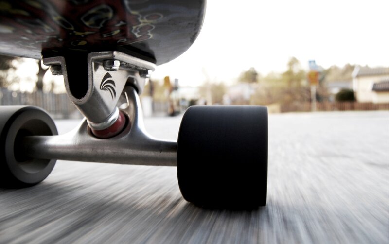 Close-up of Skateboard Wheels — Black