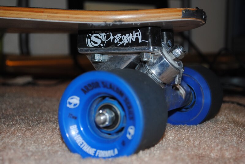 close-up of skateboard wheels