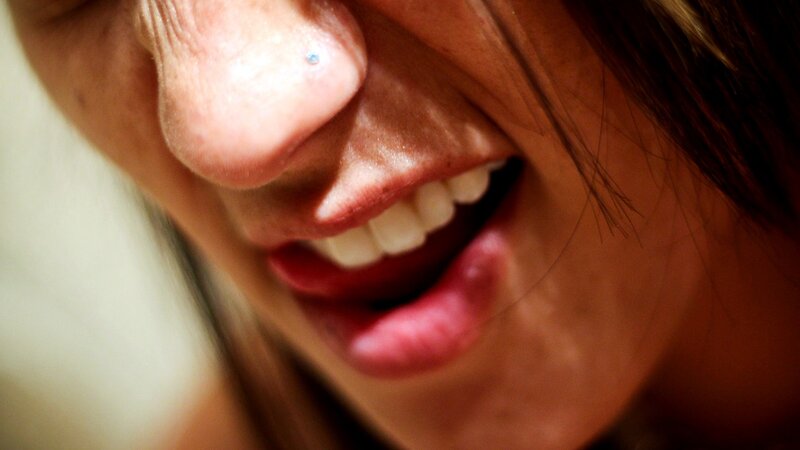 close-up of smiling face