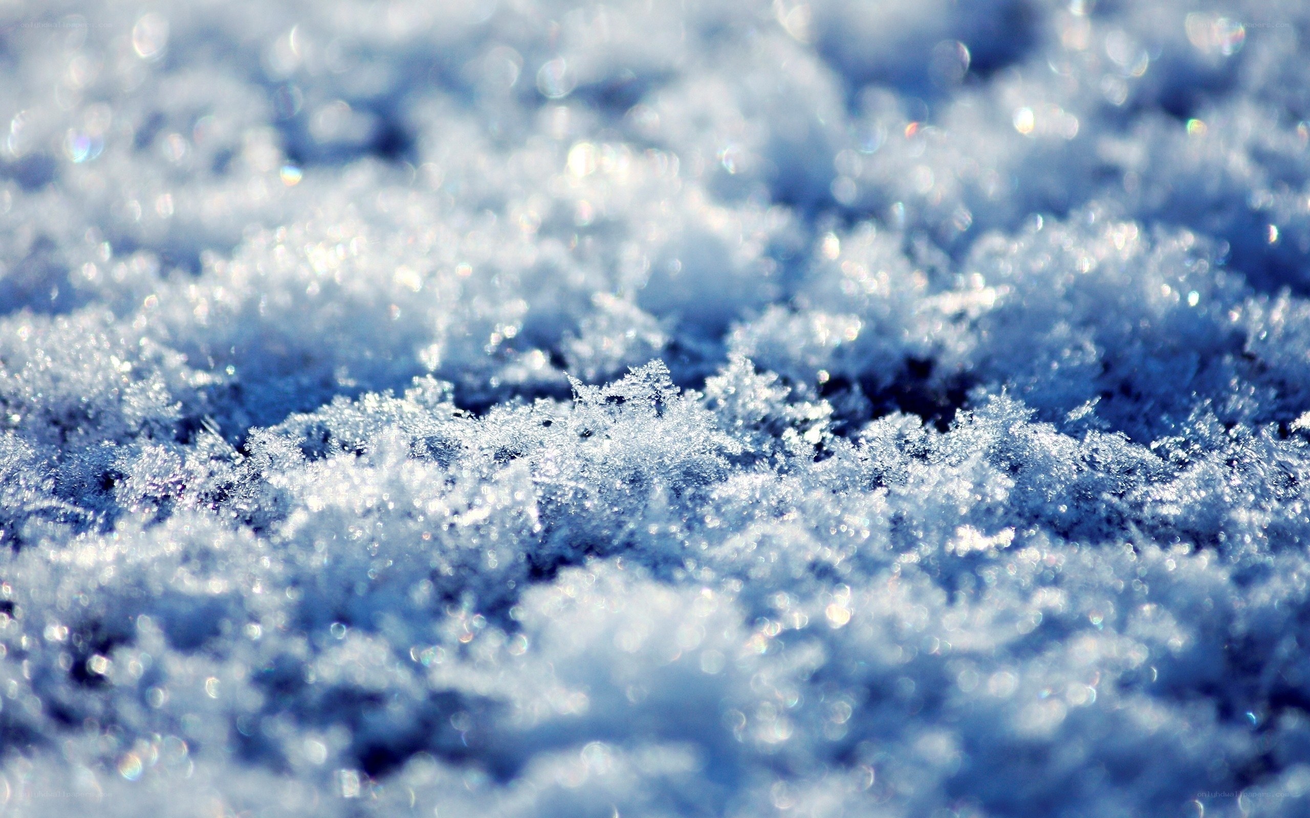 Close-up of snow crystals