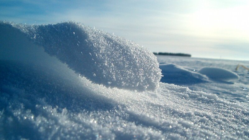 Close-up of snow crystals
