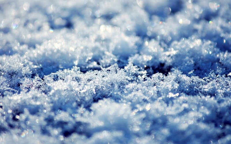 Close-up of snow crystals