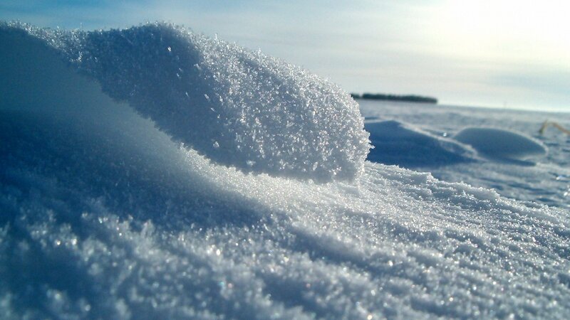 Close-up of snow crystals