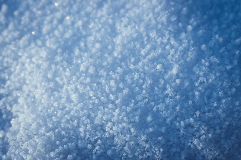 Close-up of Snow Crystals — Blue, Calm
