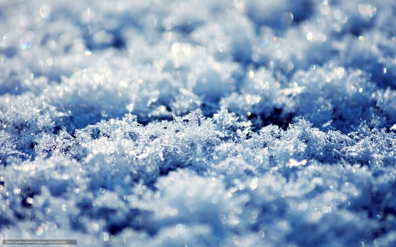 Close-up of Snow Crystals — Blue, Cold