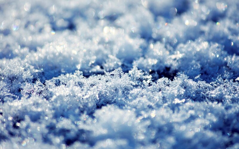Close-up of Snow Crystals — Blue, Cold, Winter, Photograph