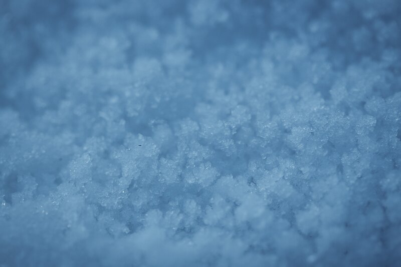 Close-up of Snow Crystals — Blue, Cold, Winter