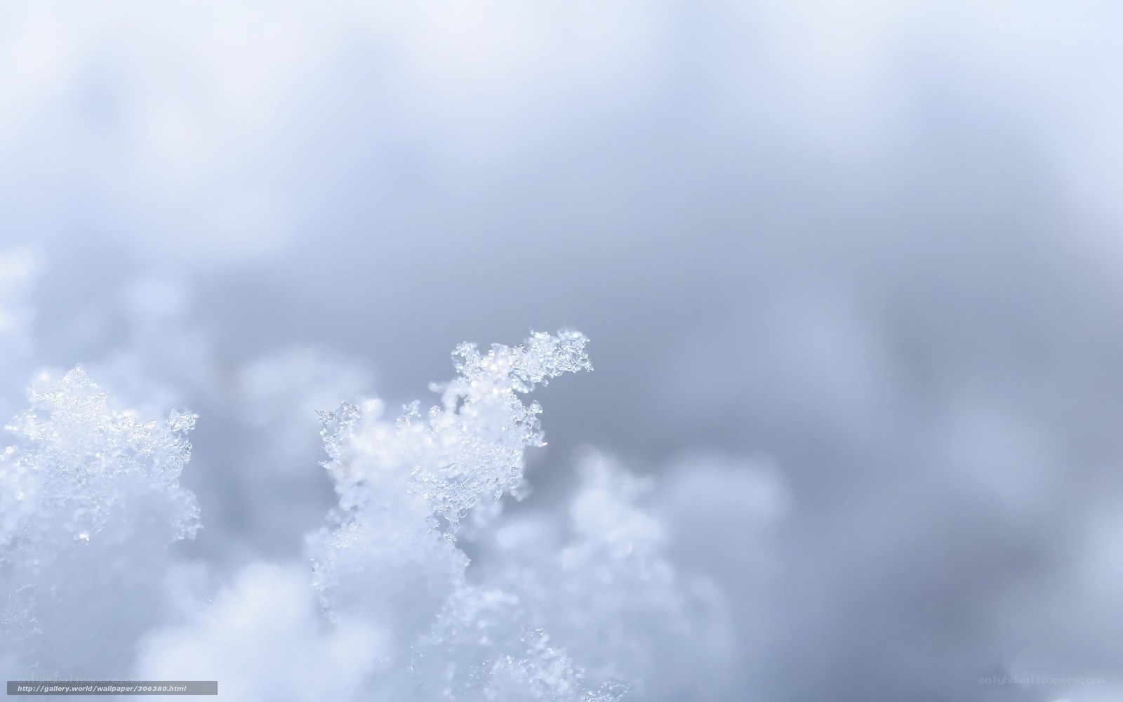 Close-up of snowflake crystals