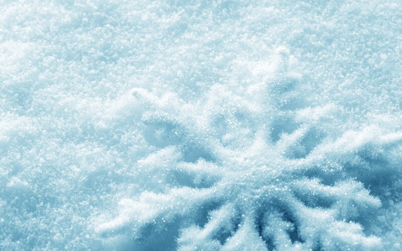 Close-up of snowflake on snow