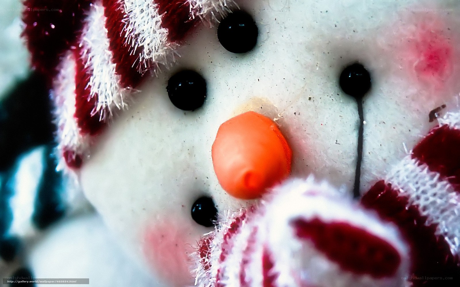 Close-up of snowman face