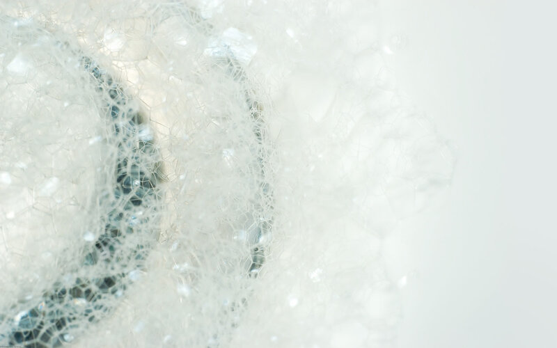 close-up of soap bubbles
